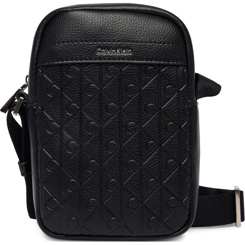 Umhängetasche Calvin Klein Emblem Aop Emboss Slim Reporter LV04D3228G Schwarz