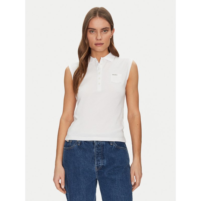 Guess Jeans Poloshirt W5GP24 KCYR1 Weiß Regular Fit