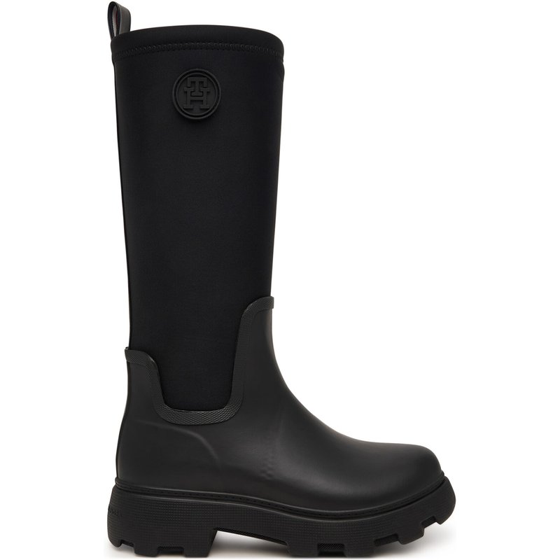 Gummistiefel Tommy Hilfiger Th Stamp Warm Knee Rain Boot FW0FW09678 Schwarz