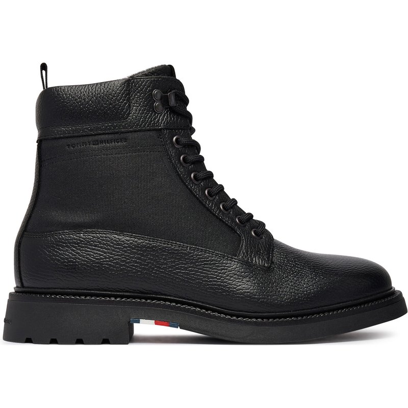 Schnürschuhe Tommy Hilfiger Corporate Casual Mix W Wpm Boot FM0FM05988 Schwarz