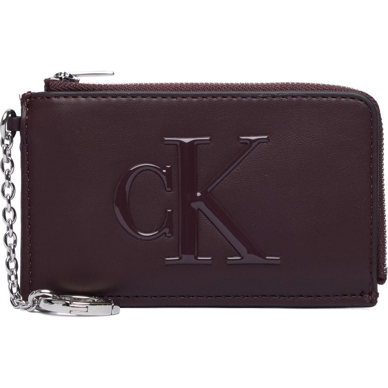 Schlüsseletui Calvin Klein Bold Ck L Zip Cardcase LV04F1280G Dunkelrot
