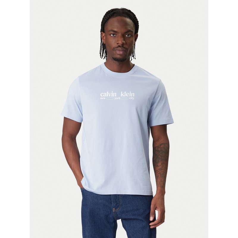 Calvin Klein Jeans T-Shirt NYC Graphic LV14RE831G Hellblau Regular Fit