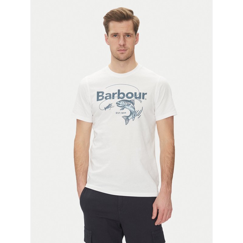 Barbour T-Shirt Lydd MTS1396WH11 Weiß Tailored Fit