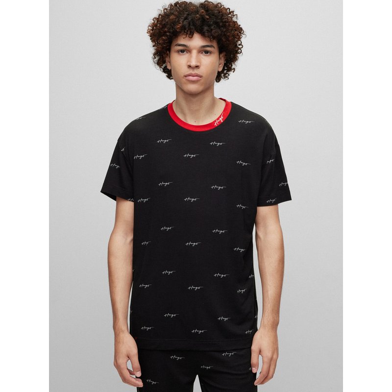Hugo Pyjama-T-Shirt 50490231 Schwarz Relaxed Fit