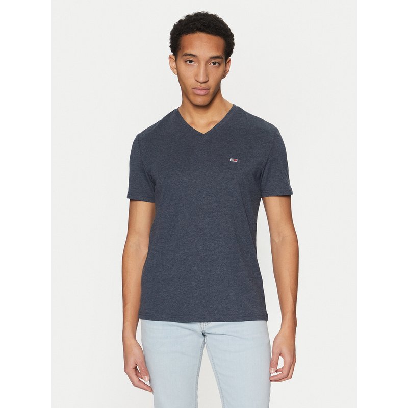 Tommy Jeans T-Shirt Jaspe DM0DM20364 Dunkelblau Slim Fit