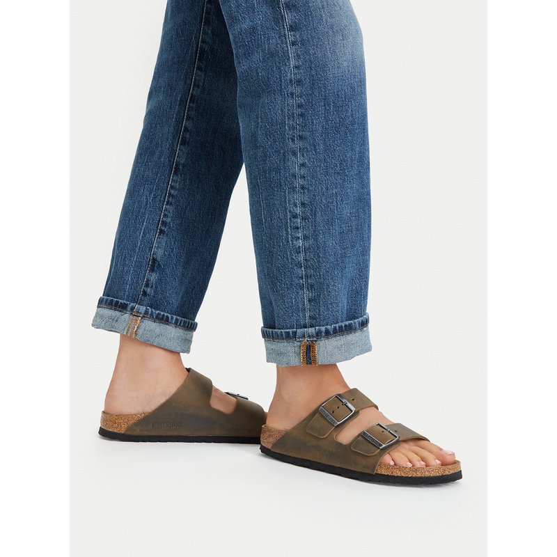 Pantoletten Birkenstock Arizona Sfb 1019377 Khakifarben