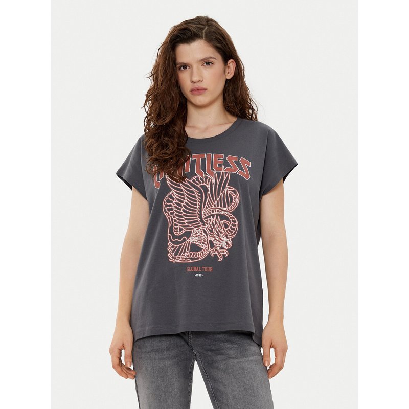 JJXX T-Shirt Wilma 12274694 Grau Boxy Fit