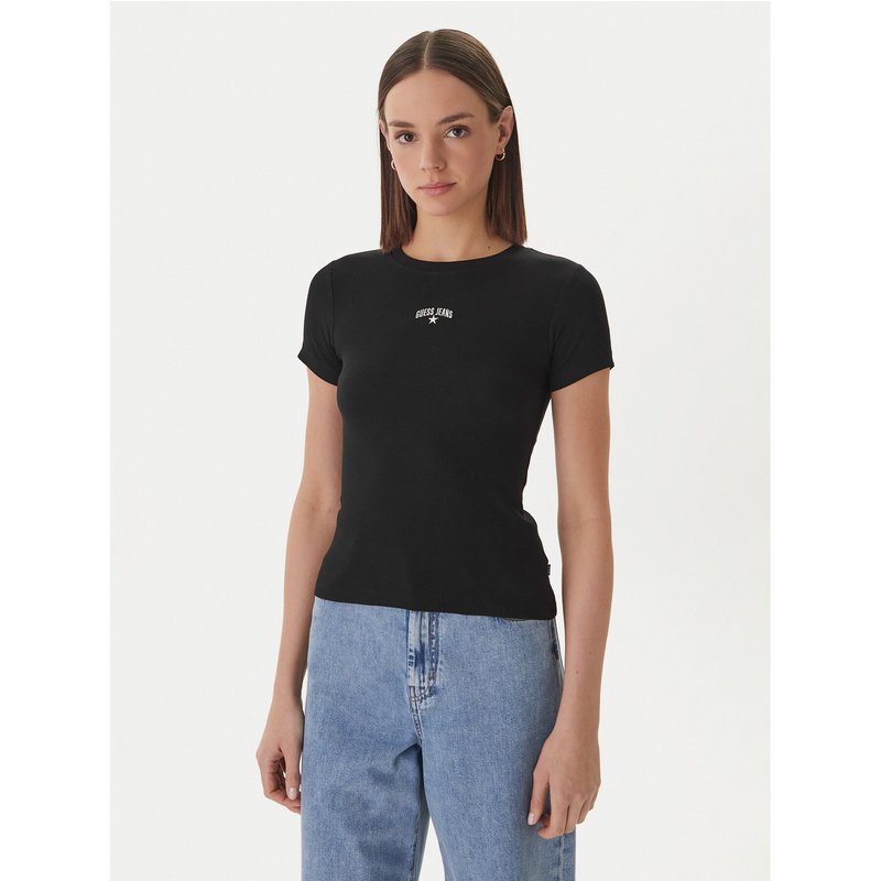 Guess Jeans T-Shirt W6GPZ3 KA0H1 Schwarz Slim Fit