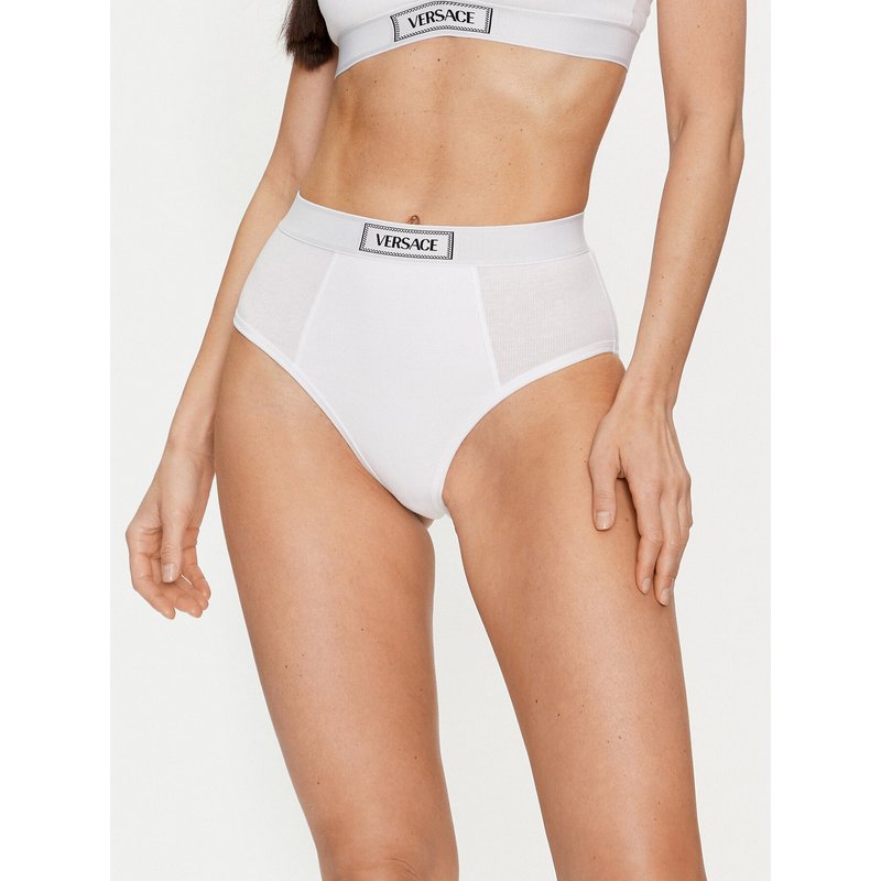 Versace Klassischer Damenslip mit hoher Taille 1013505 Weiß