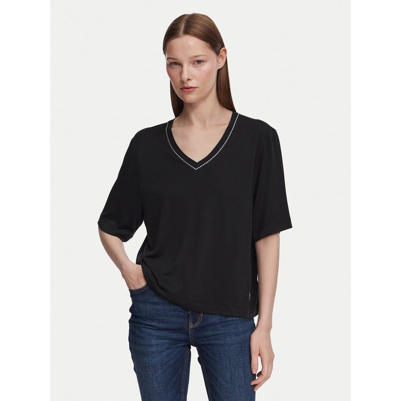 Guess T-Shirt W6YP58 K5233 Schwarz Relaxed Fit
