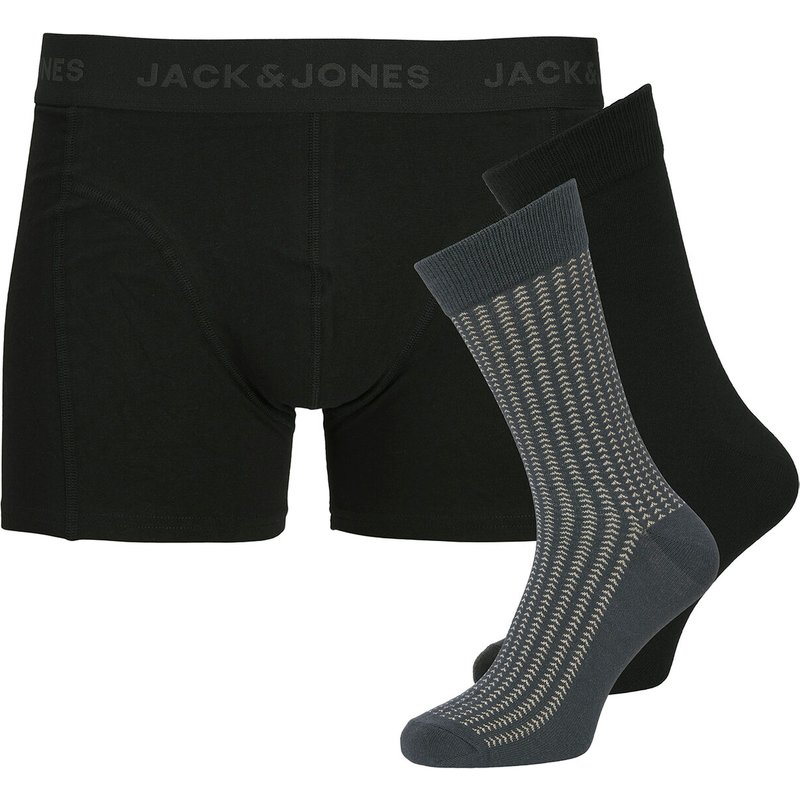 Jack & Jones Set Boxershorts und Socken Trent Giftbox 12285126 Schwarz