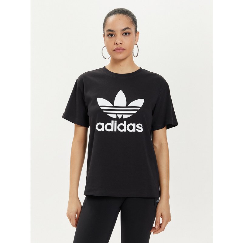 adidas T-Shirt Trefoil IR9533 Schwarz Regular Fit