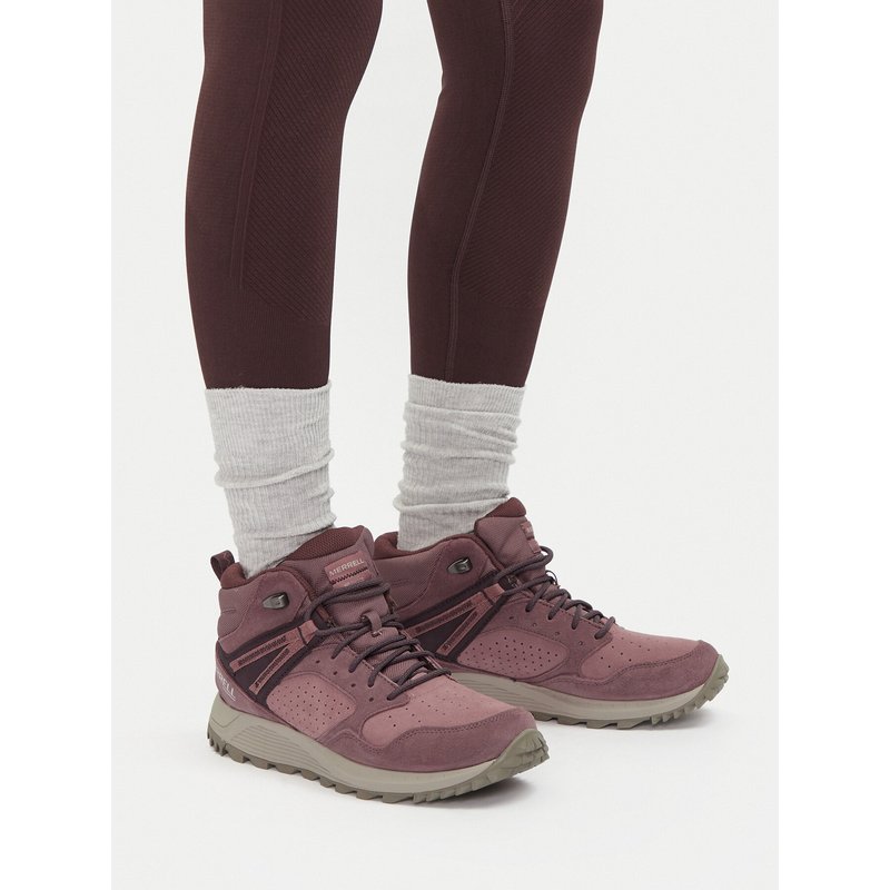 Schnürstiefeletten Merrell Wildwood Mid Ltr Wp J068104 Dunkelrot