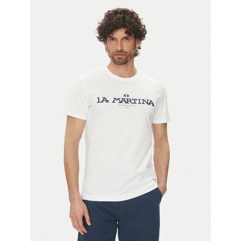 La Martina T-Shirt Aguer MAR304 JS206 Weiß Regular Fit
