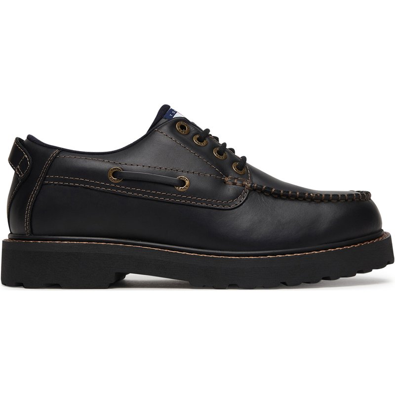 Halbschuhe Tommy Jeans Archive '01 Boat Shoe Leather EM0EM01651 Schwarz