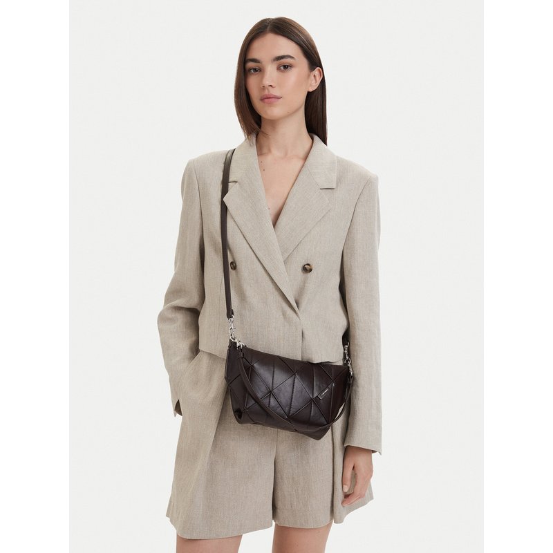 Handtasche Calvin Klein Woven Shoulder Bag LV04F3546G Braun