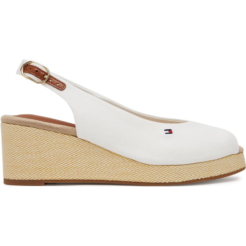 Espadrilles Tommy Hilfiger Flag Mid Wedge Espad Slingback FW0FW08595 Weiß