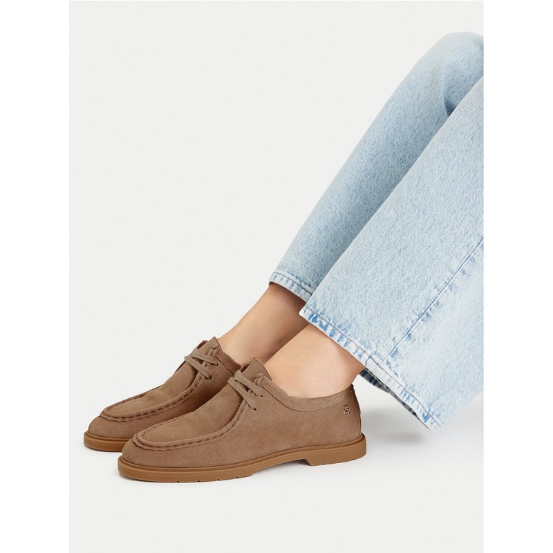 Halbschuhe Tommy Hilfiger Lightweight Suede Apron Toe FW0FW09262 Beige