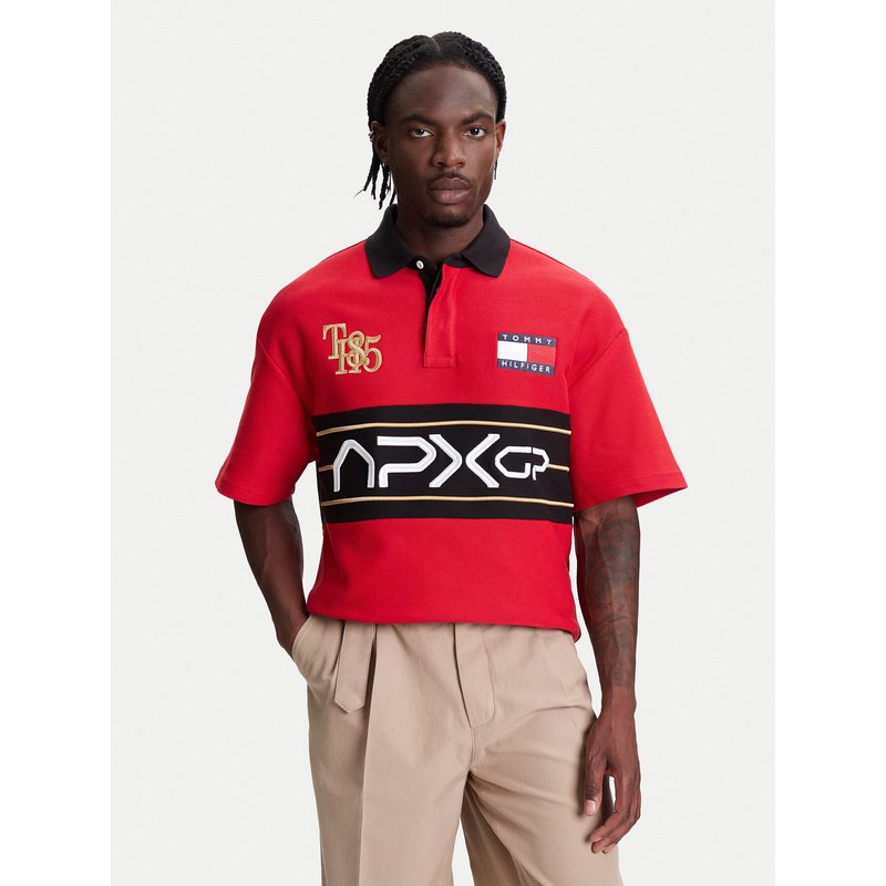 Tommy Hilfiger Poloshirt F1 Movie Race Day MW0MW41393 Rot Relaxed Fit