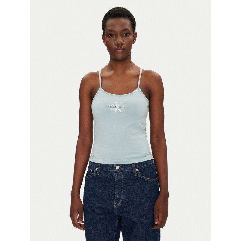 Calvin Klein Jeans Top Monologo J20J223105 Blau Slim Fit