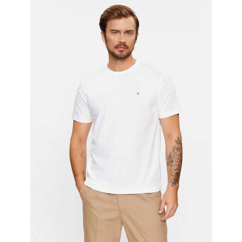Gant T-Shirt Shield 2003184 Weiß Regular Fit
