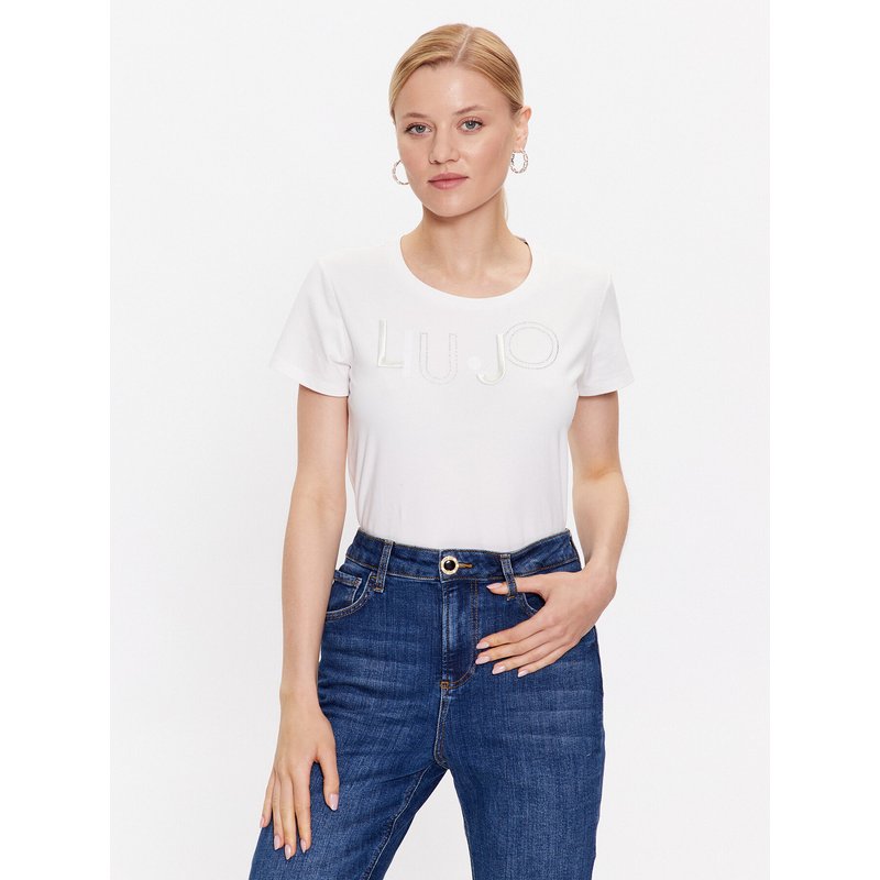 Liu Jo Sport T-Shirt TF3084 J0088 Écru Regular Fit