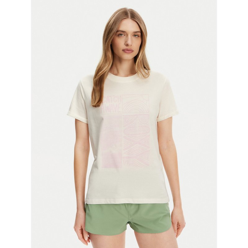 Roxy T-Shirt ERJZT05911 Écru Regular Fit