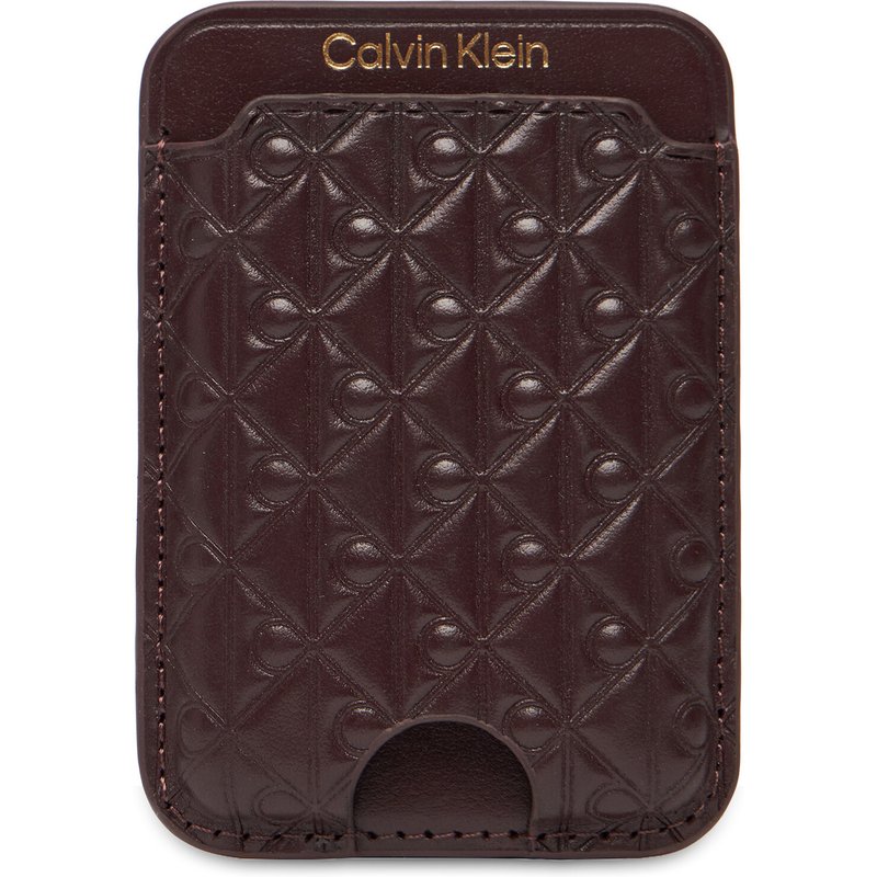 Kreditkartenetui Calvin Klein Aop Leather Magnetic Card Case LV04F1100G Dunkelrot