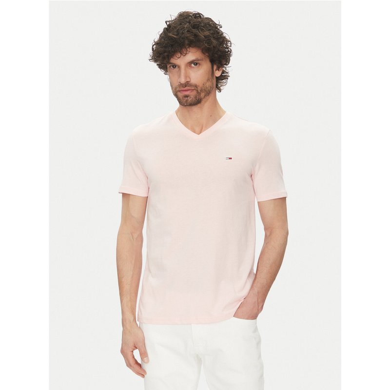 Tommy Jeans T-Shirt Jaspe DM0DM20364 Rosa Slim Fit