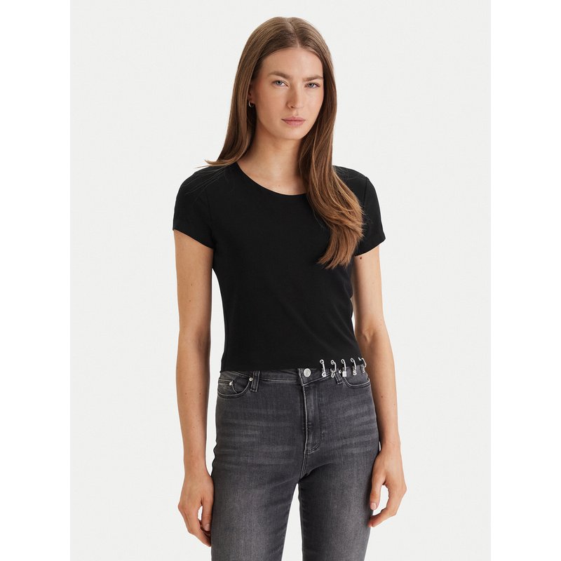 Guess T-Shirt W6GP11 K2933 Schwarz Regular Fit