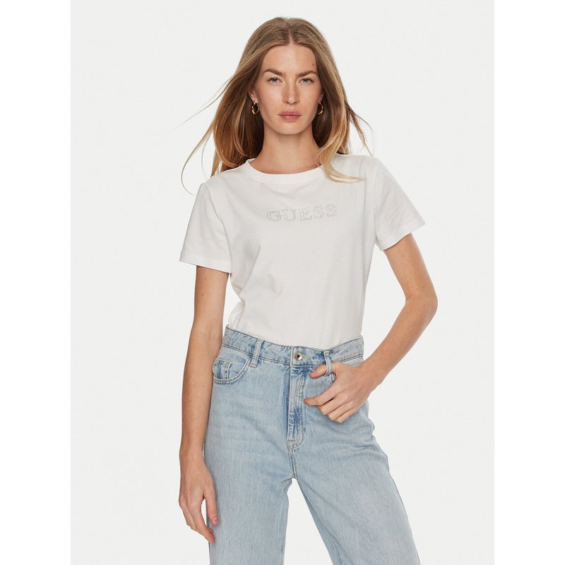 Guess T-Shirt V3BI11 J1314 Weiß Regular Fit