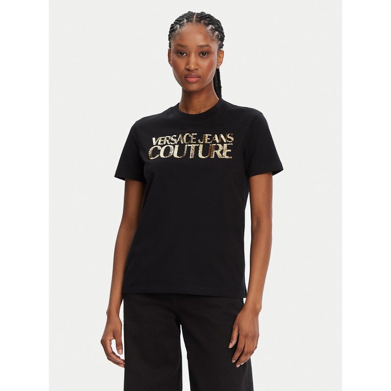 Versace Jeans Couture T-Shirt 78HAHE02 Schwarz Regular Fit