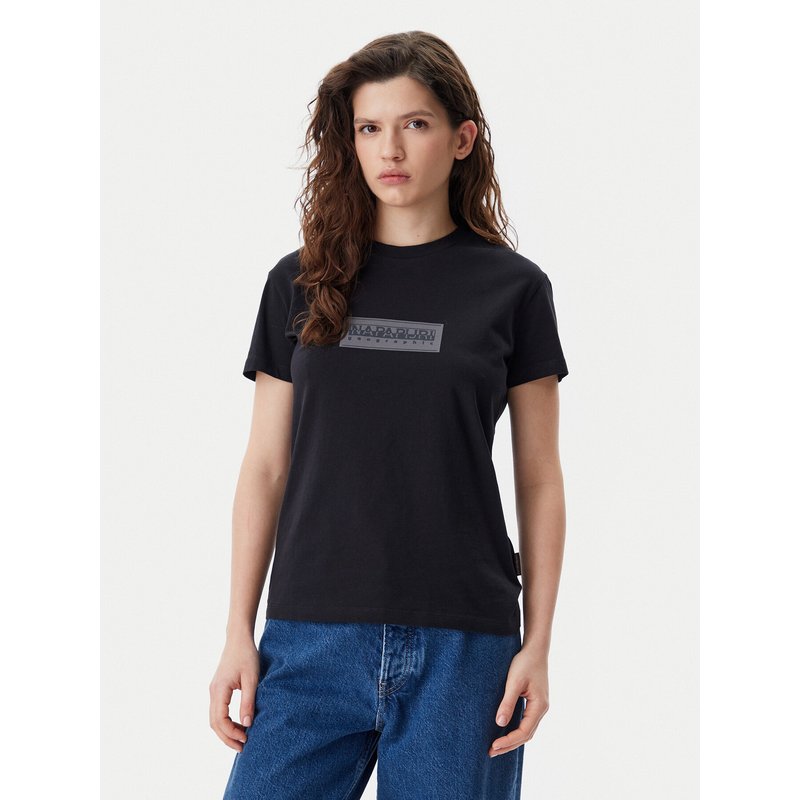Napapijri T-Shirt NP0A4IP1 Schwarz Regular Fit