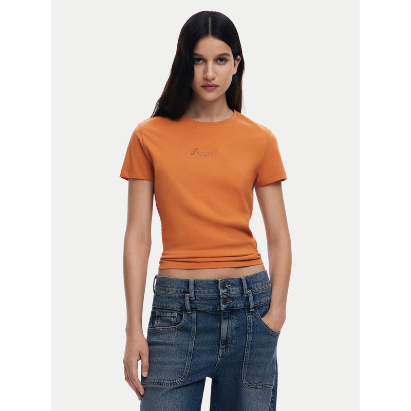 Desigual T-Shirt 25SWTK15 Orange Regular Fit
