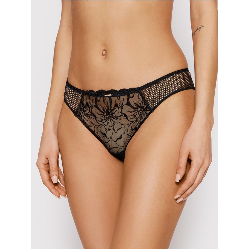 Chantelle Stringtanga Fleurs C12M90 Schwarz