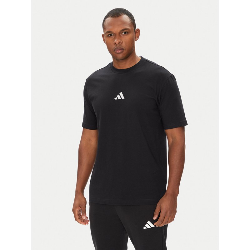 adidas T-Shirt Essentials Small Logo JE9024 Schwarz Regular Fit