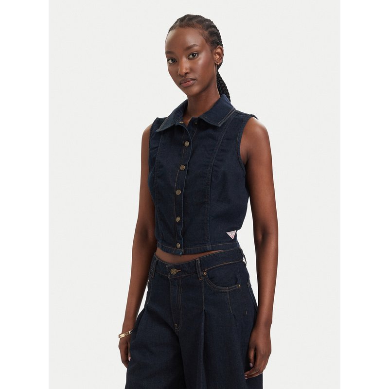 Guess Jeans Weste W6GHZ9 D7971 Dunkelblau Regular Fit