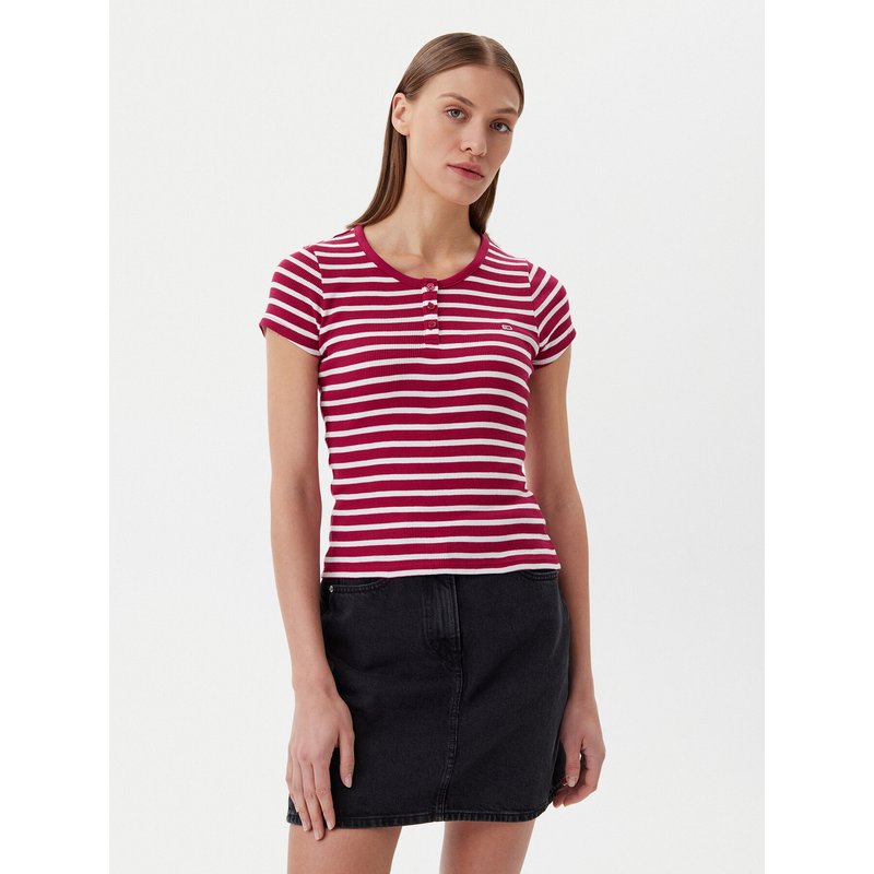 Tommy Jeans T-Shirt DW0DW19502 Rosa Slim Fit