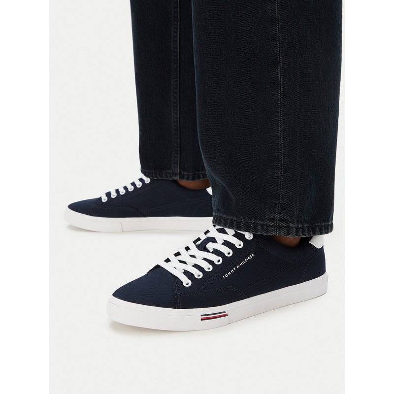 Sneakers aus Stoff Tommy Hilfiger Vulc Core Rwb Long FM0FM05813 Dunkelblau