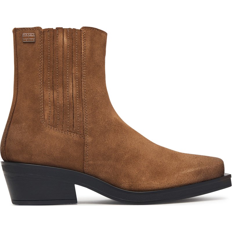Stiefeletten Tommy Jeans Tjw Suede Cowboy Boots EN0EN03142 Braun