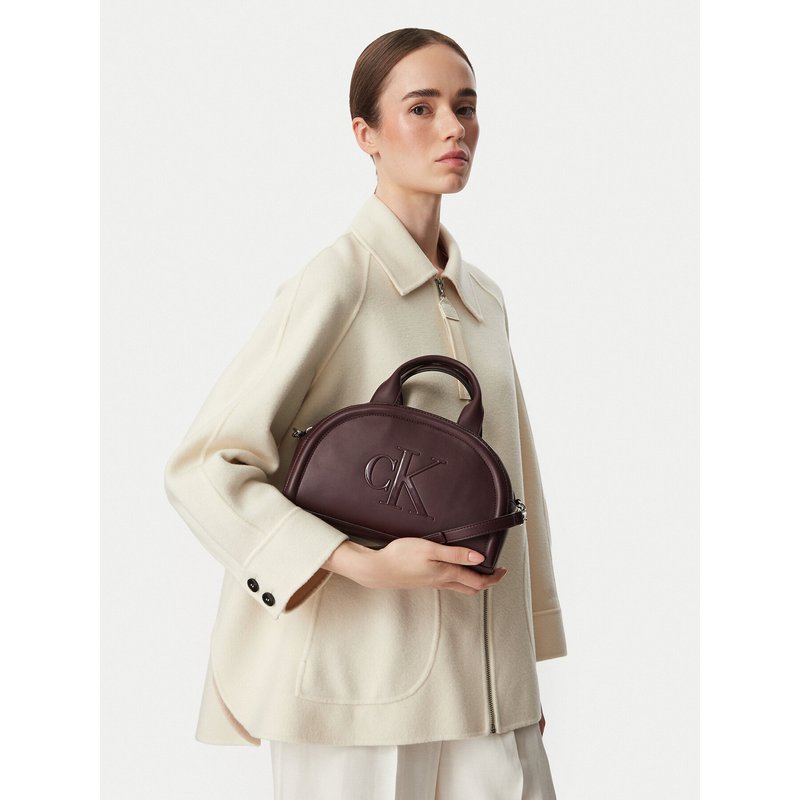 Handtasche Calvin Klein Bold Ck Dome Crossbody LV04F3895G Dunkelrot