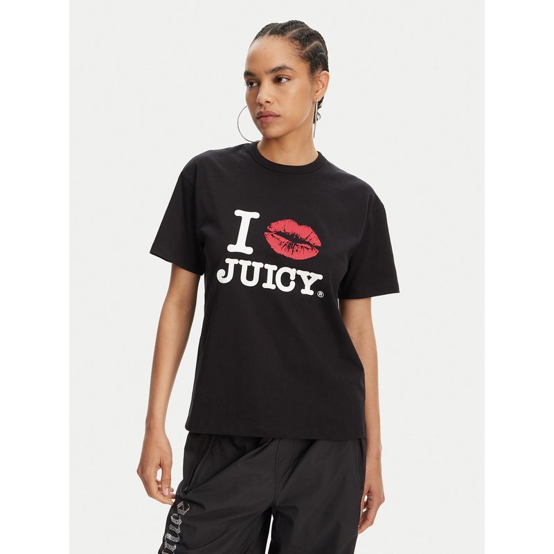Juicy Couture T-Shirt I Kiss JCWCT125348 Schwarz Oversize