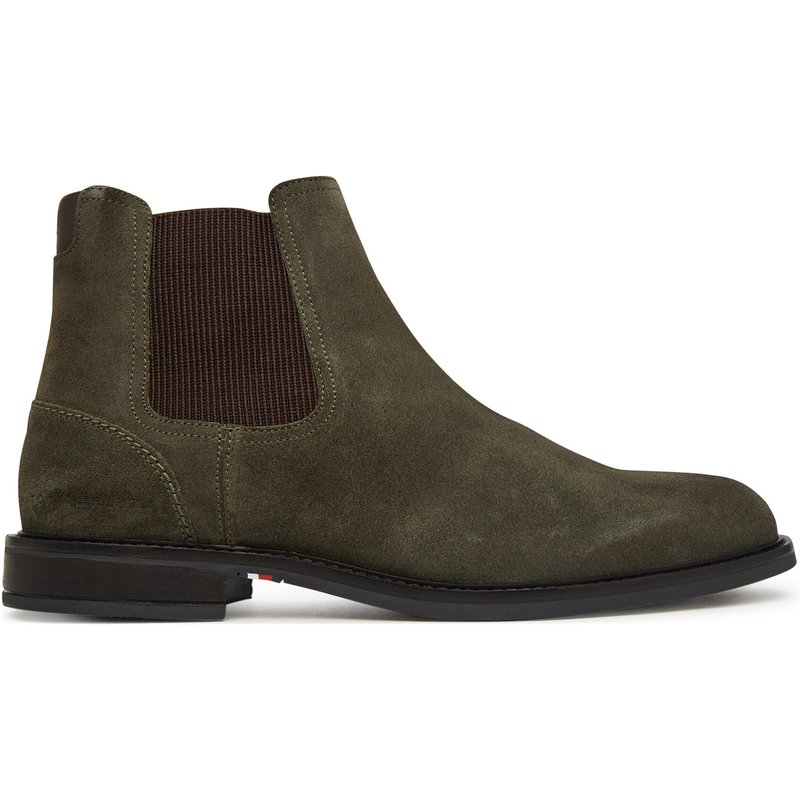 Klassische Stiefeletten Tommy Hilfiger Corporate Dressy Suede Chelsea FM0FM05953 Khakifarben