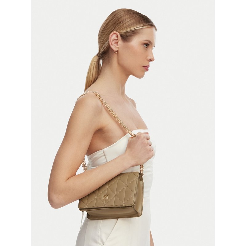 Handtasche Calvin Klein Quilted Mini Chain Bag LV04F3321G Beige
