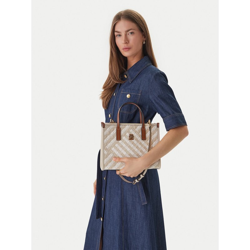 Handtasche Tommy Hilfiger Th City Mini Tote AW0AW18393 Beige
