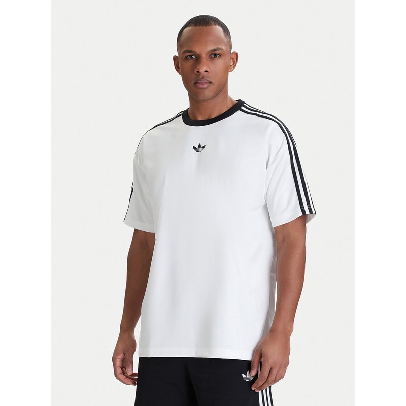 adidas T-Shirt adicolor Jacquard KD5829 Weiß Loose Fit