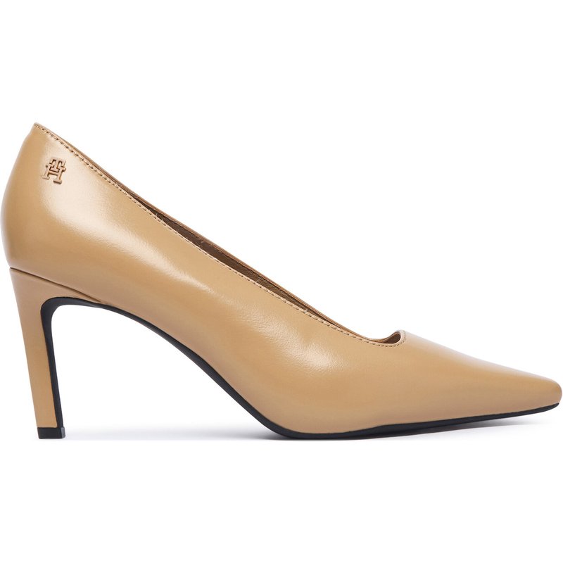 High Heels Tommy Hilfiger Squared Toe High Heel Lth Pump FW0FW09510 Beige
