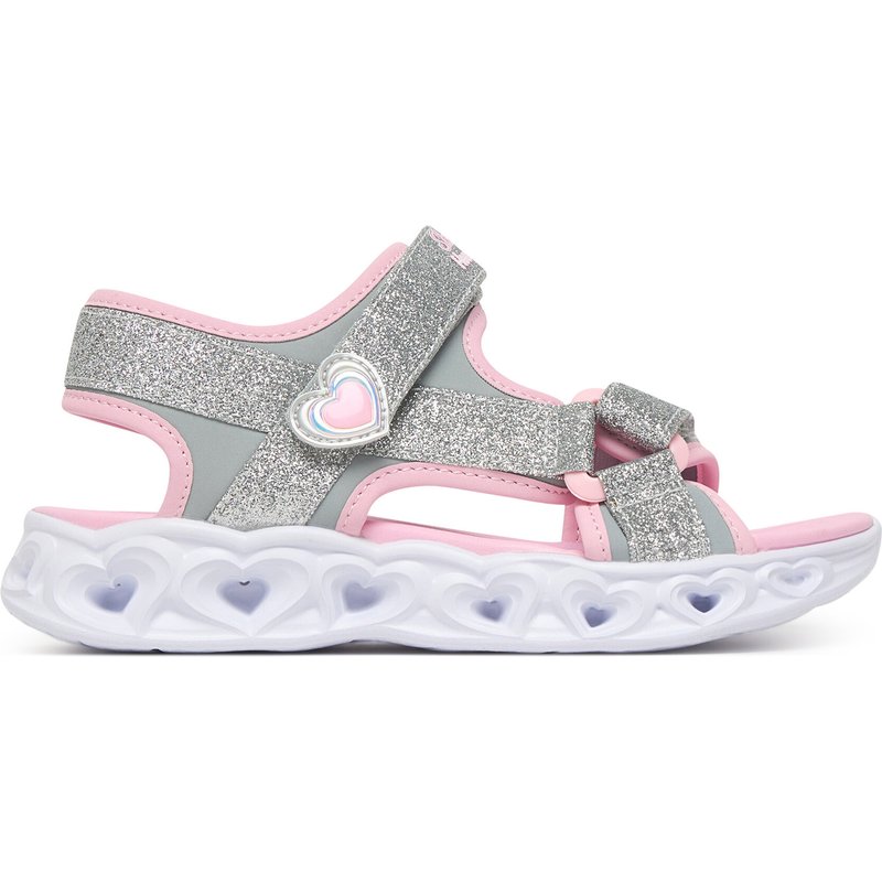 Sandalen Skechers S-Lights: Heart Lights Sandal - Sugar Sparks 303114L/SLPK Silberfarben