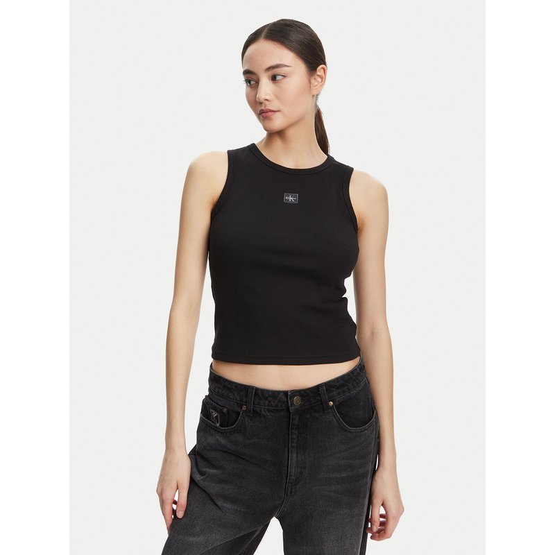 Calvin Klein Jeans Top LV047C201G Schwarz Slim Fit