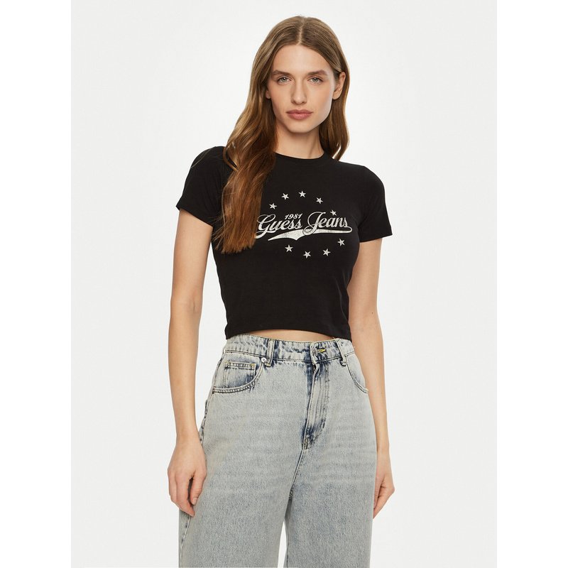 Guess Jeans T-Shirt W5RI59 J1314 Schwarz Regular Fit